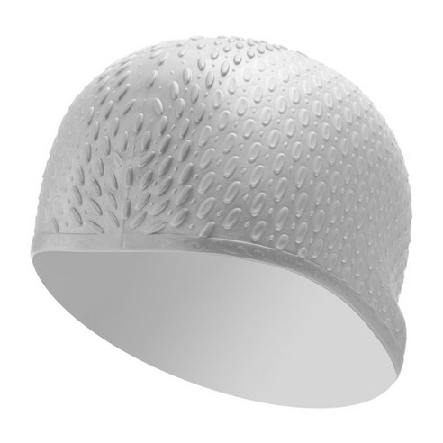 Xzante 실리콘 방수 수영 모자는 귀를 보호합니다 긴 머리 스포츠 풀 모자 남성 및 여성을위한 무료 크기 b, 하얀색