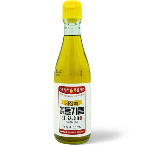 시장쏙 저온압착 들기름 300ml, 1개