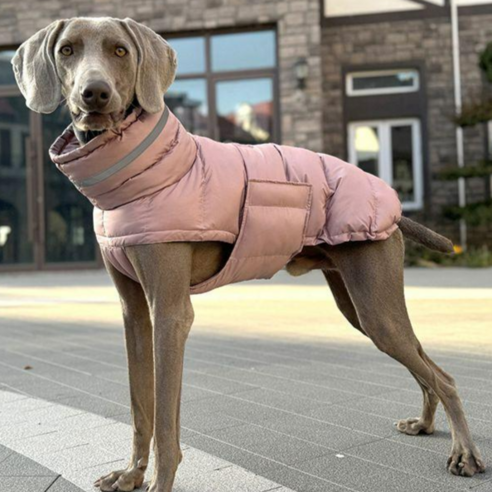 펫심마트 대형견패딩 대형견패딩조끼 겨울옷 중형견 중대형견 방수 강아지패딩 경량 빅사이즈, 핑크, 1개
