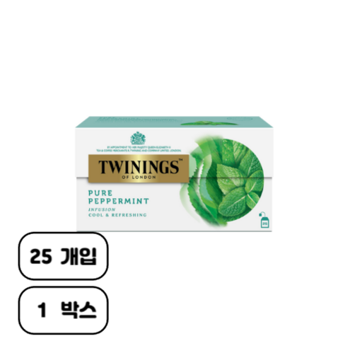 트와이닝 퓨어 페퍼민트 티백, 2g, 25개입, 1개