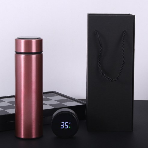 ZZJJC 아이디어 보온병 아이디어 텀블러 아웃도어 보온병, 퍼플 기프트 박스, 500ml