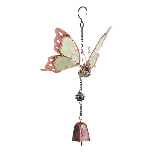 매단 장식물 철 바람 종소리 원예 선물 생일 야외 나비 예술 바람 종소리 홈 정원 장식품, 그린 벨
