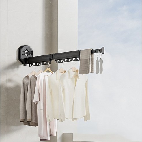 토리뮤 흡착식 접이식 창문 벽걸이 빨래건조대