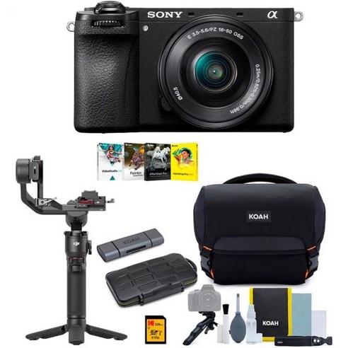 소니a6700 소니 카메라 Sony a6700 Mirrorless Camera with 16-50mm Lens Bundle with DJI RS 3 Mini Gimbal Stabilizer Ba