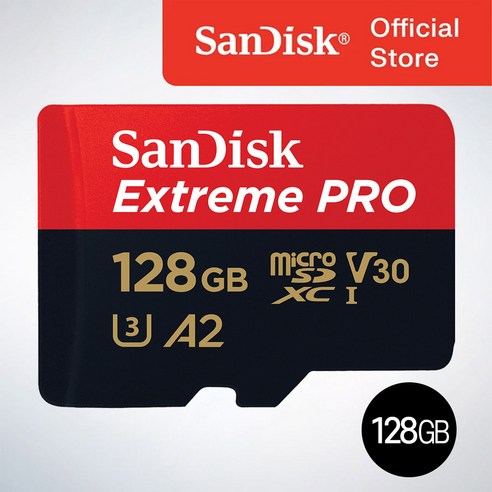 샌디스크코리아 공식인증정품  마이크로 SD카드 익스트림 프로 QXCD 128GB ( SD 아답터 포함 )