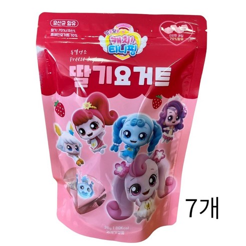 캐치티니핑 동결건조 딸기 요거트볼, 7개, 20g
