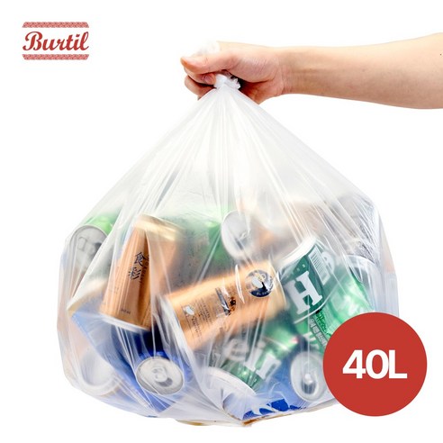 [국내생산] 버틸 분리수거 비닐봉투 쓰레기봉투, 100개, 40L