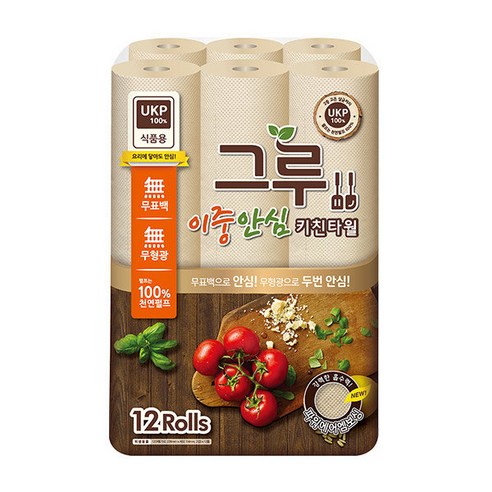 그루 무표백 UKP 12롤 120매 키친타올 [블리스하이] - 뽑아쓰는키친타올 | 쿠팡