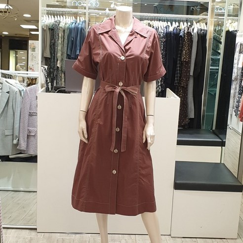 온앤온 배색 스티치 셔츠 원피스 JW1MO409