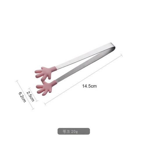 DFMEI 실리콘 크리 에이 티브 작은 캔디 클립 스테인레스 스틸 성격 만화 아이스 큐브 클립 설탕 클립 가정용 음식 클립, DFMEI 분홍색