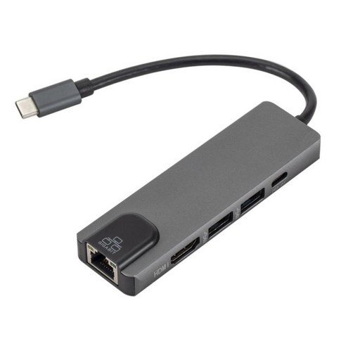 5 In 1 USB C 허브 유형 C 카드 리더 어댑터 합금 4K, 설명, 회색