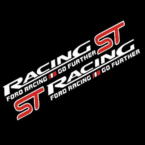 RACING ST 차량용 양방향 튜닝 스티커 세트 – 화이트 & 블랙, 50cm n스티커