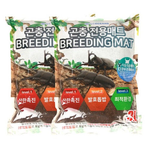 파이브오션 사슴벌레 전용 발효 매트 톱밥, 2개