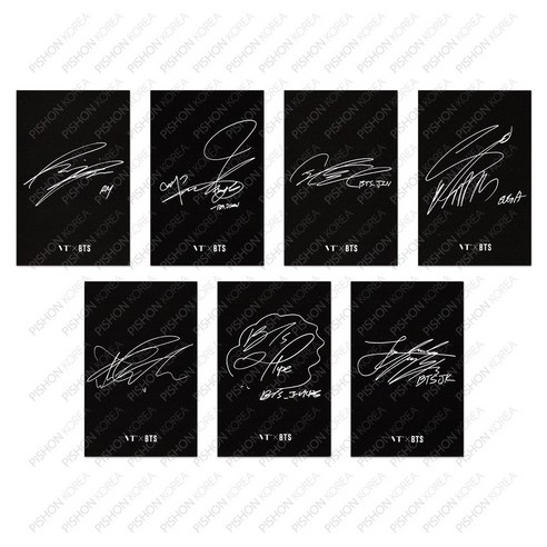 BTS 팬 필수품: 공식 멤버 싸인 포토카드 7장 세트