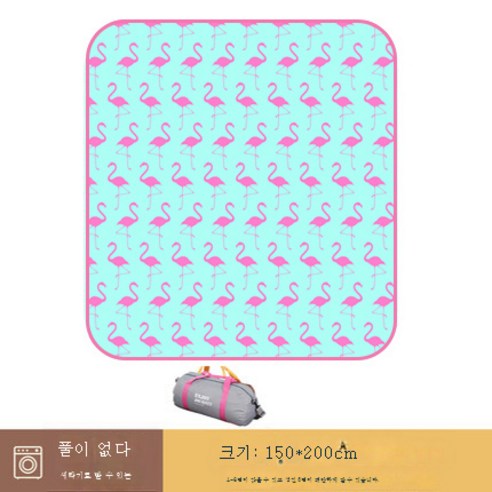 DFMWI.피크닉 매트.Picnic mat.--피크닉 매트 야외 취사 방습 매트 두툼한 방수 매트 텐트 매트 비치 매트 피크닉 천, 플라밍고150*200Cm(초음파유형)-옥스포드천메신저가