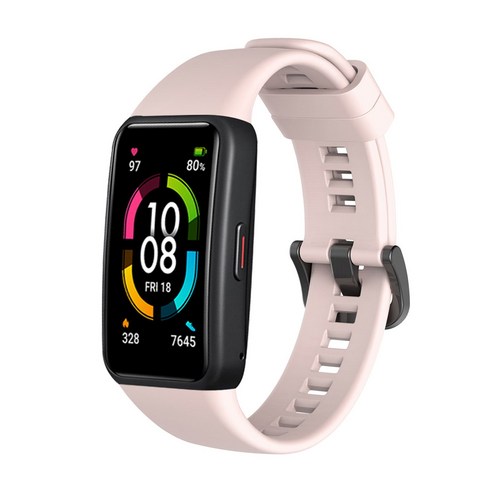dodocool Honor Band 6 실리콘 교체 스트랩, 분홍, 견장