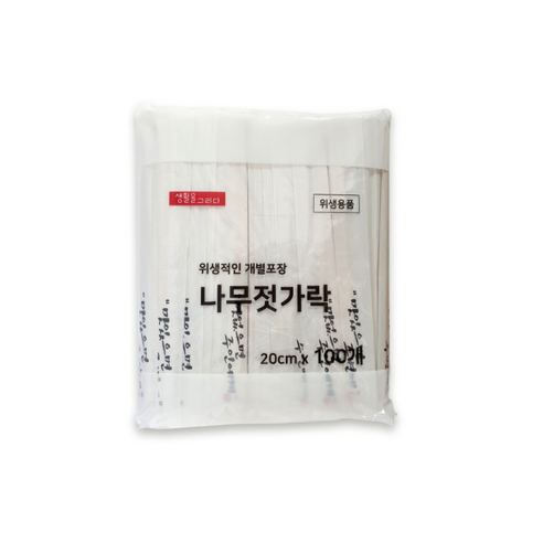 생활을그리다 인쇄 종이 개별포장 나무젓가락, 100개입, 2개