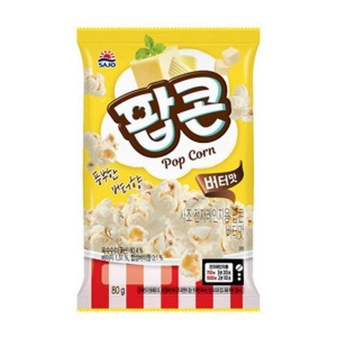 사조 전자레인지용 팝콘 버터맛, 80g, 12개