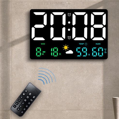 LED 디지털 벽시계 무소음 전자 벽걸이 시계 탁상시계