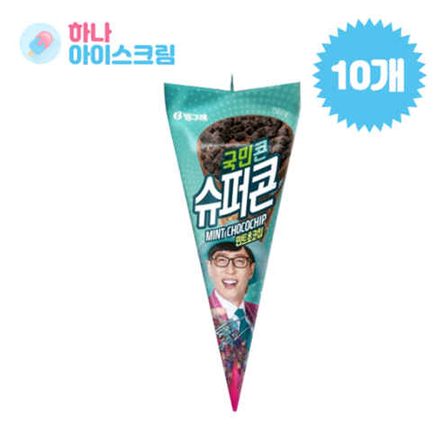 빙그레 슈퍼콘 민트초코칩 한박스 아이스크림, 24개, 150ml