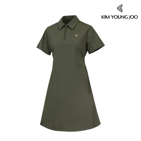 세련되고 기능적인 김영주 여성 골프웨어 컴피 반집업 원피스