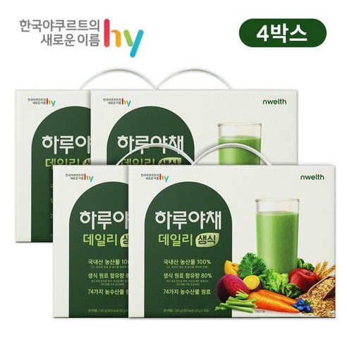 하루야채 데일리 생식 20포X4박스, 4개, 단일옵션, 500g