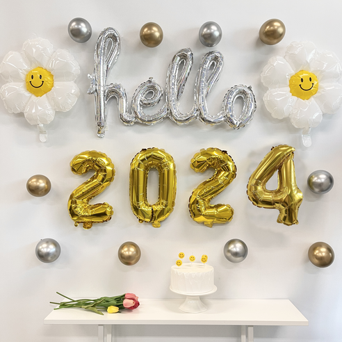 [OKㅣ강추] 민즈셀렉트 헬로 2023 신년 새해 풍선 파티 해피뉴이어 연말파티 데이지 풍선 [OKNOWㅣ추천상품]