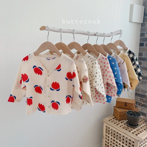 아동 패턴 가디건 봄 가을 환절기 긴팔 에어컨 여름 데일리 코디