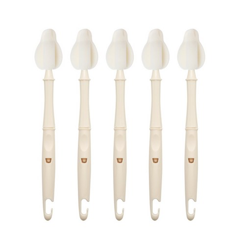 리에또 클린 롱 젖꼭지솔 텀블러 물병 젖병 세척솔, 5개, 롱 오트밀 5P