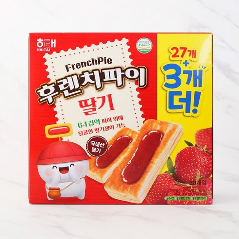 [메가마트]해태 후렌치파이 딸기 384g, 1개 
과자/초콜릿/시리얼