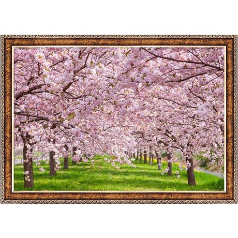 퍼즐라이프 벚꽃 풍경 1000피스 직소퍼즐액자 PL1356, 퍼즐+앤틱골드액자