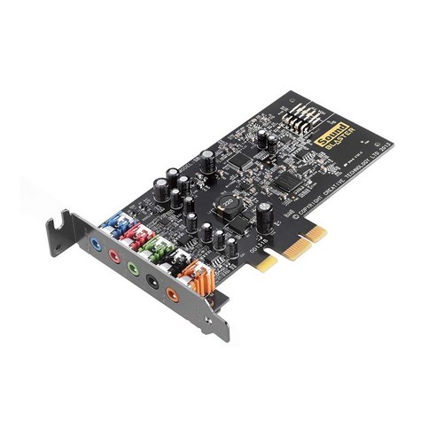 크리에이티브 사운드 블라스터 Audigy FX PCIe 5.1 사운드 카드 고성능 헤드폰 앰프 포함, 120 dB with SmartComms Kit, 1개