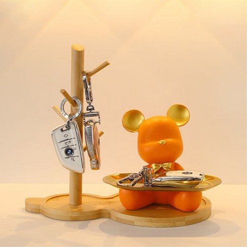플랜와이 시팅 곰돌이 트레이 인테리어 수납함 차키보관함 T20, 8. 오렌지(orange) 트레이