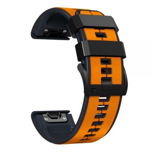 가민피닉스 Garmin Fenix 7X 7 6X 6 Pro 5X Plus Epix Gen 2 스마트워치 퀵핏 손목 밴드 팔찌 26 22MMS 실리콘 시계 스트랩, Orange black_QuickFit 22mm