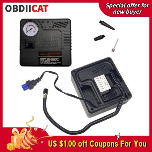 휴대용 자동차 점프 스타터 공기 펌프 파워 뱅크 전기 타이어 압축기 팽창기 12V, 1개