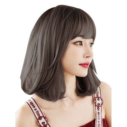 디모어 여성 단발 웨이브 36cm 통가발 세트, 초콜릿, 1개