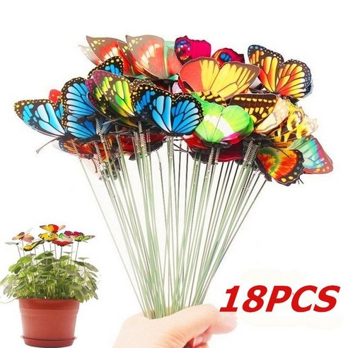 다양한 나비 정원 마당 화분 다채로운 기발한 말뚝 장식 야외, 18PCS 문화상품권 다양한 나비 정원 마당 화분 다채로운 기발한 말뚝 장식 야외, 18PCS 문화상품권