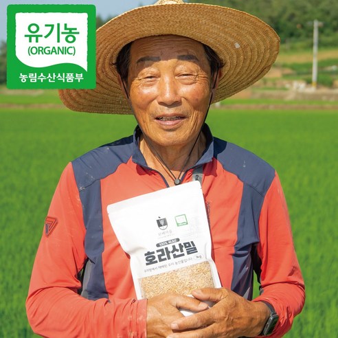 [햇곡 / 농부가 직접 보냄] 국산 유기농 호라산밀 진도산, 2개, 1kg
