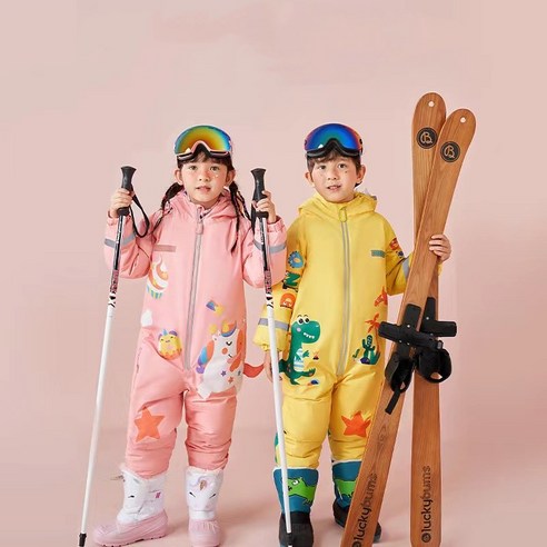 최신상 아동 일체형 스키복 올인원 방한 보드복 어린이 방한 스키복 보드복 우주복 일체형 남아 여아