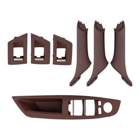 BMW 5 시리즈 F10 F18 용 7Pcs 인테리어 도어 핸들 플레이트 커버 왼쪽 LHD 내구성 프리미엄, 310x65mm., 플라스틱, 빨간색