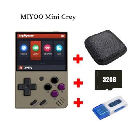 미유미니플러스 휴대용게임기 MIYOO MINI Plus 휴대용 레트로 게임 인치 OCA IPS HD WIFI 오픈 소스 리눅스 OnionOS, 2.Black Console Gifits