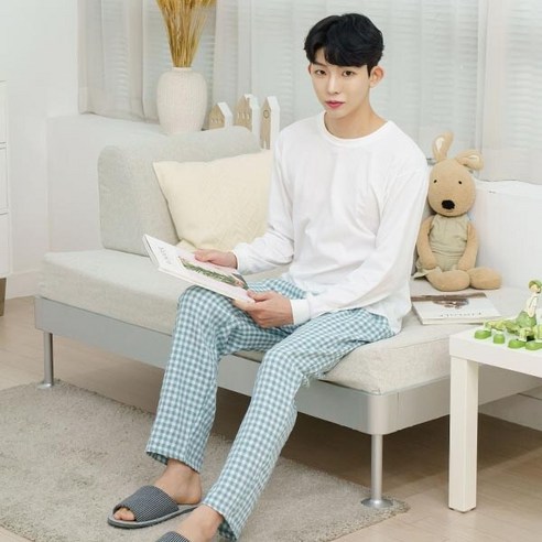 예스플러스 네모체크 주머니 파자마 2p