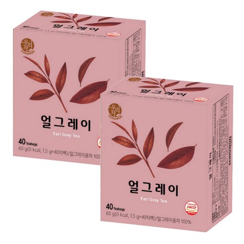 송원 우리차 얼그레이 40T, 2개, 1.5g