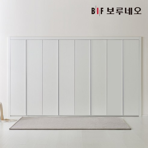 보루네오 E0 PET 파스텔 여닫이 붙박이장 330cm 11자, 화이트 330cm