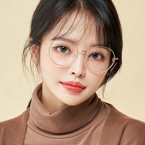 멜라크메 동글이 라운드 자외선 블루라이트 차단 렌즈 + 안경테 세트