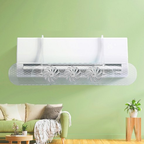  에어컨 실외기 햇빛가리개 중형 (80x50cm), 1개 벽걸이 에어컨 바람막이 무동력 윈드바이저 간편설치 바람개비 가드, 투명