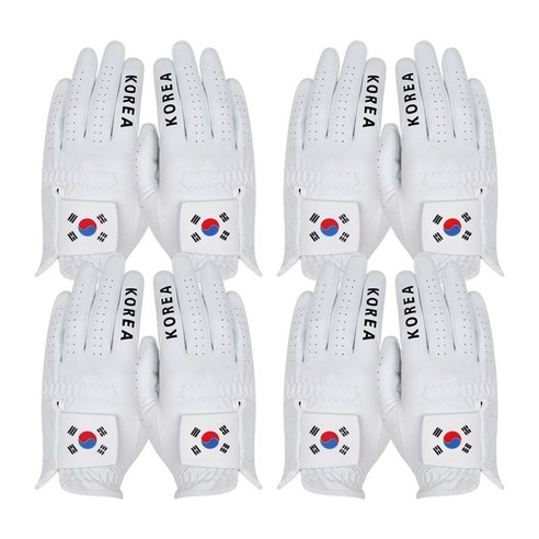 업셋 국가대표 태극기 골프장갑 세탁가능 터치가능 여성4set, 18호, 화이트, 4세트
