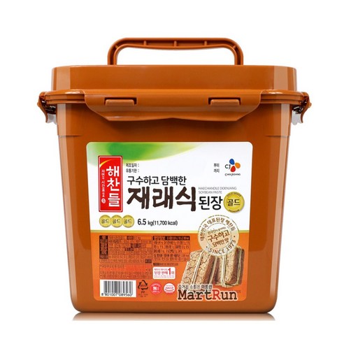 해찬들 재래식된장, 6.5kg, 1개