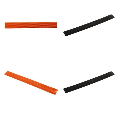 4pcs 풀 큐 핸들 그립 미끄럼 방지 질감 열 수축 튜브 슬리브, 고무, 블랙+오렌지