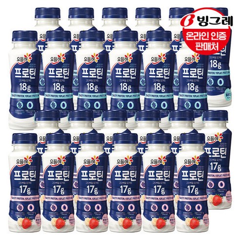 빙그레 요플레 프로틴 드링크 요거트 24개입(딸기바나나), 90개, 2160개, 210ml